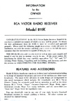 The RCA 811K Manual Cover