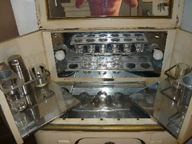 Armands Radiobar, open showing barware