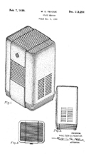 Walter Dorwin Teague, Patent for a Space Heater Cabinet, D-113,294