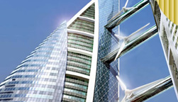 Bahrain windmills on skyscrapers