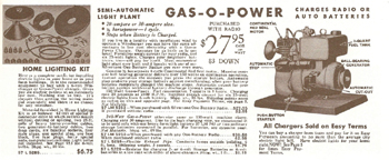Sears Galoline Powered Home Electric Plant