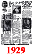 Sears Catalogue Radio Ads for 1929