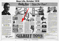  Gilbert Advertisement Octoer 1918 Issue of Boys Life