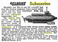 Literary Digest ad for the A.C. Gilbert G-150 Submarine
