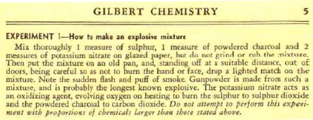 Experiment No. 1 in the Gilbert Chemistry Manual