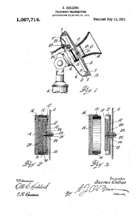 Early Telephone Transmitter, Patent No 1,087,718
