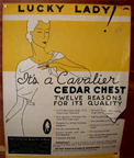  Cavalier Cedar Chest Inner label from the 1930s