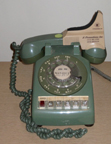 Western Electric Model 564 Desk phone, Olive with aftermarket shoulder rest