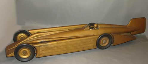 Model of the Golden Arrow land Speed Car, top view