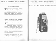 1912 catalogue listing for the Model 50 Payphone