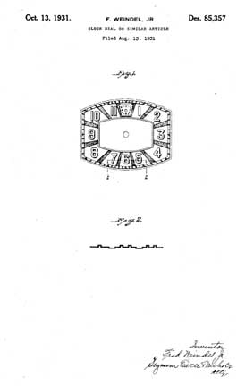 Weindel Patent D85,357