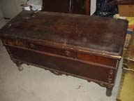 Jills 1930s Jacobean  Cavalier Cedar Chest  - BEFORE 