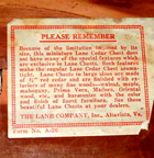  Lane Promotional Miniature Cedar Chest