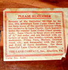  Lane Promotional Miniature Cedar Chest