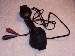 Telephone Lineman's Handset showing Earpiece and Mouthpiece 