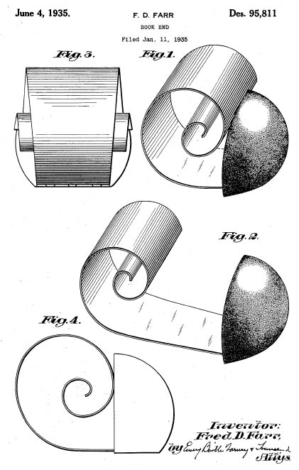 Scroll Bookend Patent
