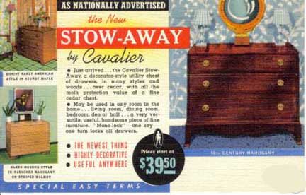 Stowaway Chest Postcard ad Front