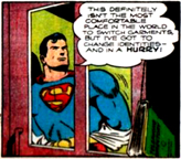 Clark Kent Changes into Superman in a phone booth