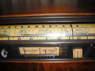 Silvertone M-4688 Console Radio  -- details of motorized Tuning Dial