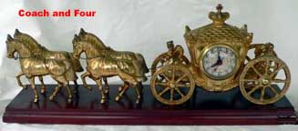 United Metal Goods Coach and Four clock