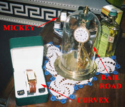 Watches - Hamilton Railroad, Gruen Curvex, Mickey Mouse