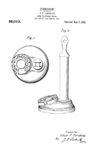 Automatic Electric Dial Candlestick Phone, Patent D-52,010
