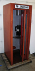 1950s Wood Telephone Booth -- door open