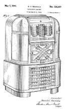 Rock-Ola Luxury Light-Up Jukebox Design Patent D-120,397