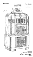 Rockola Telephone Jukebox (Mystic Music) design patent , No D-120,398