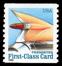 1995 US Postage Stamp featuring featuring the Tailfin of the 1959 Cadillac