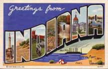 Indiana Large letter postcard