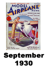  Model Airplane news cover for September of 1930 
