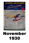  Model Airplane news cover for November of 1930 