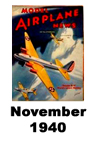  Model Airplane news cover for November of 1940 
