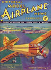 Model Airplane News Cover for February, 1933 by Jo Kotula Central Air Monocoupe 90A 