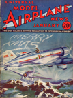Model Airplane News Cover for January, 1934 by Jo Kotula Northrop Gamma 