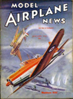 Model Airplane News Cover for January, 1941 by Jo Kotula Blacburn Roc 