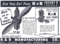 Ad for the K-B Infant Torpedo in Model Airplane News 