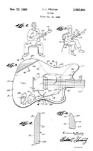 Leo Fender Telecaster Use Patent 2960900
