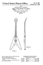 Flying Vee Guitar Patent D181867