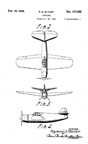 Brewster F2A Buffalo Design Patent D-137,285 