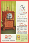 Vintage Television Advertisement 1950 Zenith Porthole TV 