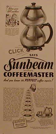 Sunbeam Coffeemaster Ad LIFE Oct 6, 1941