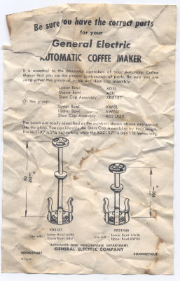 General Electric Model Vacuum Pot