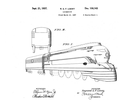 Loewy Patent D106,143 K4 Locomotive
