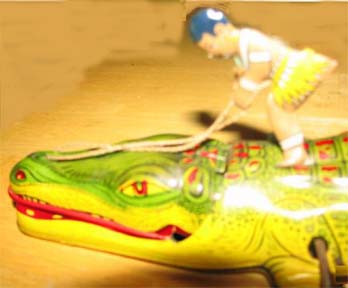 Chein Alligator Toy - Native (Left Side)