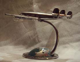 Air France Chrome statuette of the Lockheed Constellation