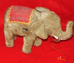 Elephant Plush Wind-up Toy from the 1950s