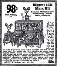 1931 Sears Catalogue Ad for the Marx Merrymakers mechanical toy)