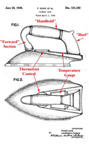  American Beauty Iron Exterior design Patent 121,163 
